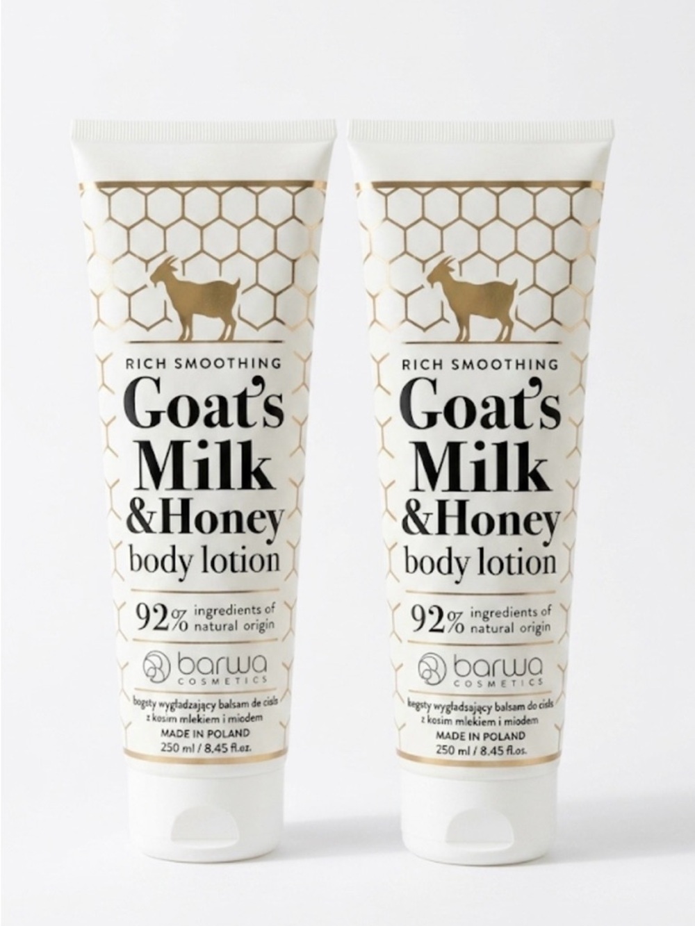 Barwa Goat's Milk & Honey Body Lotion - White/Gold 250ml/8.45fl oz. Set of 2